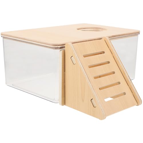 TOGEVAL Hamster Sandbad Box Transparent Mittelgroß mit Holzleiter Langlebiges Sandbad für Hamster und Meerschweinchen Einfach zu Reinigen Beobachtungsfreundlich Staubdicht und Robust TOGEVAL Hamster Sandbad Box Transparent Mittelgroß mit Holzleiter Langlebiges Sandbad für Hamster und Meerschweinchen Einfach zu Reinigen Beobachtungsfreundlich Staubdicht und Robust von TOGEVAL