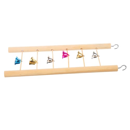 TOGEVAL Kletterleiter für Vögel Vogelleiter-Spielzeug aus Holz mit Glöckchen Kletterleiter für Papageien für sicheren Käfig von TOGEVAL