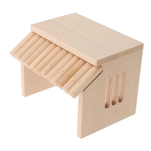 TOGEVAL Holz Hamster Versteck für Haustiere Entzückende Hamster Bett Versteck Käfig Zubehör TOGEVAL Holz Hamster Versteck für Haustiere Entzückende Hamster Bett Versteck Käfig Zubehör von TOGEVAL