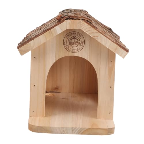 TOGEVAL Holzhaus Für Hamster Schlafhütte Aus Holz Hamsterhaus Mit Dach Verschlüsseliges Versteck Für Haustiere Hamsterkäfig Zubehör Naturholz Für Hamsterbedarf Versteck Für Kleine von TOGEVAL