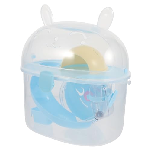 TOGEVAL Kleintier Tragetasche Für Hamster Tragbarer Käfig Mit Handgriff Transparenter Blauer Transportkäfig Für Reisen Mit Kleinen Haustieren Robust Und Leicht Für Hamster Und TOGEVAL Kleintier Tragetasche Für Hamster Tragbarer Käfig Mit Handgriff Transparenter Blauer Transportkäfig Für Reisen Mit Kleinen Haustieren Robust Und Leicht Für Hamster Und von TOGEVAL