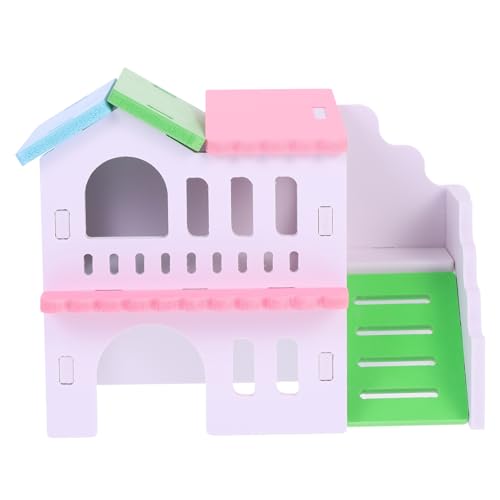 TOGEVAL Hamsterhaus Aus Naturholz Buntes Zweistöckiges Kleintierhaus Für Hamster Maulwürfe Und Andere Kleine Haustiere Gemütliches Spiel Und Schlafnest Nagerhaus Für Gesundheit Und TOGEVAL Hamsterhaus Aus Naturholz Buntes Zweistöckiges Kleintierhaus Für Hamster Maulwürfe Und Andere Kleine Haustiere Gemütliches Spiel Und Schlafnest Nagerhaus Für Gesundheit Und von TOGEVAL