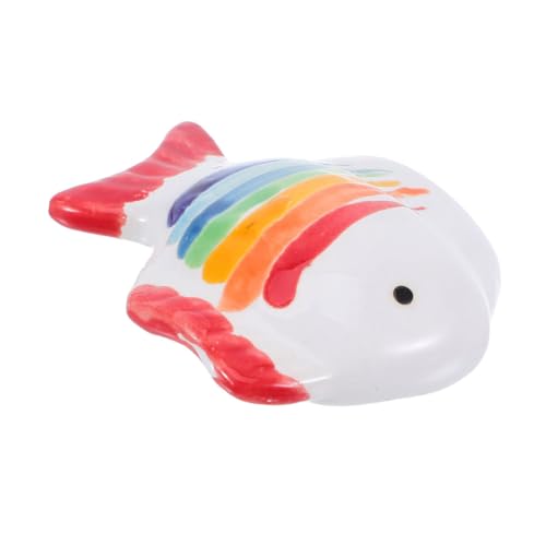 TOGEVAL Handbemalte Bunte Keramik-fischfigur Schwimmend Realistische Aquarium Deko Langlebige Schwimmfähige Fischstatue für Teich Fischbecken und Gartendekoration von TOGEVAL