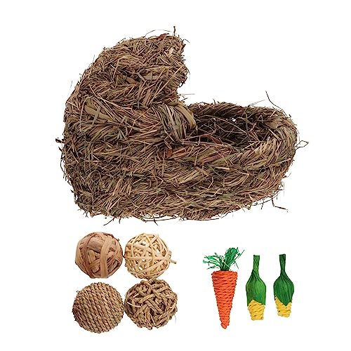 TOGEVAL Handgewebtes Kaninchen Grasnest aus Natürlichem Stroh Sicheres und Komfortables Haustierhaus für Kaninchen und Hamster Vielseitiges Nest als Rückzugsort und Spielplatz Geeignet TOGEVAL Handgewebtes Kaninchen Grasnest aus Natürlichem Stroh Sicheres und Komfortables Haustierhaus für Kaninchen und Hamster Vielseitiges Nest als Rückzugsort und Spielplatz Geeignet von TOGEVAL