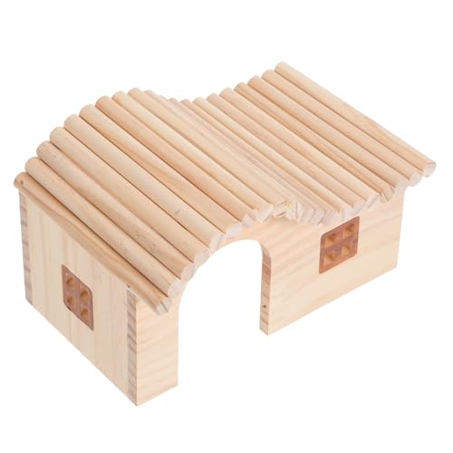 TOGEVAL Haustier Hamster Villa Hamster-Aktivitätsspielzeug Haus für kleines Haus Versteckbett für Haustiervilla hölzern Khaki TOGEVAL Haustier Hamster Villa Hamster-Aktivitätsspielzeug Haus für kleines Haus Versteckbett für Haustiervilla hölzern Khaki von TOGEVAL