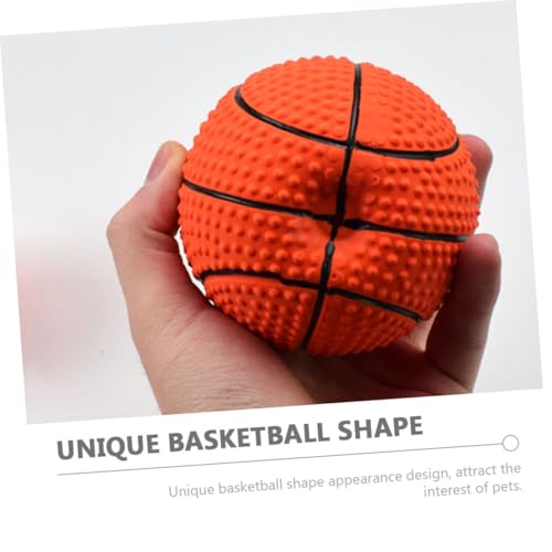 TOGEVAL Haustier Quietschspielzeug Basketballform Kauspielzeug Widerstandsfähiger Latex Hundespielball Klein Interaktives Zahnspielzeug für Spielerisches Zahnpflege und Beschäftigung von TOGEVAL