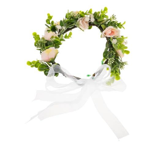 TOGEVAL Haustierdekoration Zur Hochzeit Blumendekorationen Katzenpflege Accessoire Hunde Outfit Zur Hochzeit Hunde Blumenmädchen Halsband Haustier Stirnband Haustier von TOGEVAL
