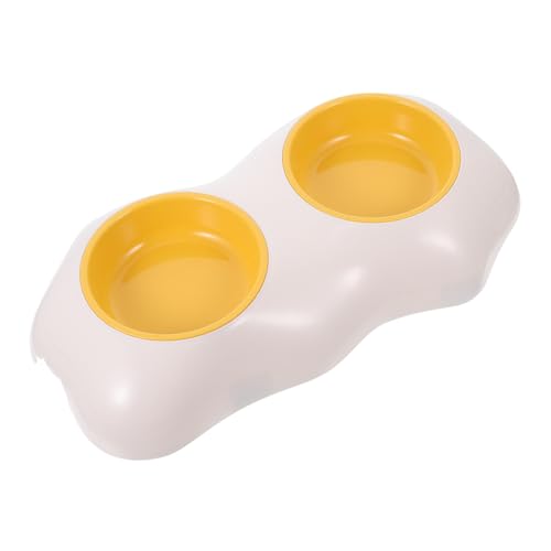 TOGEVAL Kunststoff Dual Pet Feeder Katze Trinkwasser Schüssel Nicht-Matte-dotter Form Design von TOGEVAL