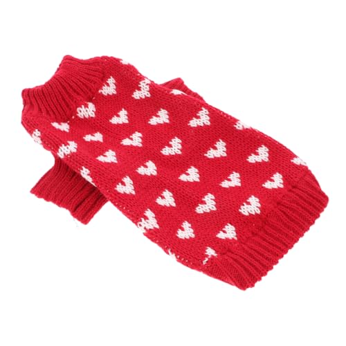 TOGEVAL Hundepullover Aus Acrylfasern Winterkostüm Für Kleine Hunde Bezaubernde Valentinstags-Kleidung Runder Kragen Wärmend Und Strapazierfähig Dekoratives Haustierzubehör von TOGEVAL