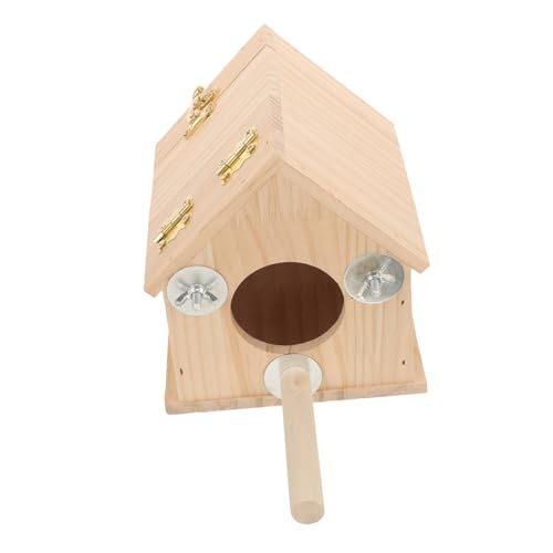 TOGEVAL Holz Nistkasten für Wellensittiche Parakeet Nest Warm Box Vogelbruthaus zum Aufhängen Robust und Pflegeleicht für Natürliche Brut und Komfortables Wohnen von TOGEVAL