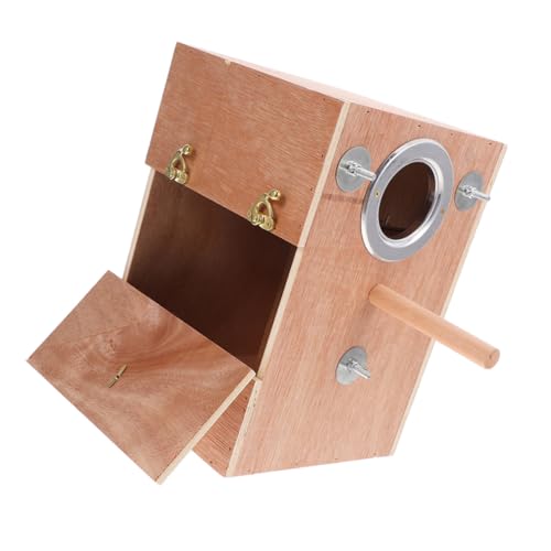 TOGEVAL Holz Nistkasten mit Sitzstange für Papageien Hängendes Brutnest für Wellensittiche Nymphensittiche Agaporniden Natürliche Wärme Platzsparendes Design Wetterfest Sicher und TOGEVAL Holz Nistkasten mit Sitzstange für Papageien Hängendes Brutnest für Wellensittiche Nymphensittiche Agaporniden Natürliche Wärme Platzsparendes Design Wetterfest Sicher und von TOGEVAL