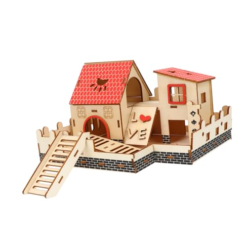 TOGEVAL Holzleiter für Hamster und Kleine Haustiere Langlebiges Kletterspielzeug Fördert Balance und Bewegung Geeignet für Hamster Mäuse und Kleintiere Haustierzubehör von TOGEVAL