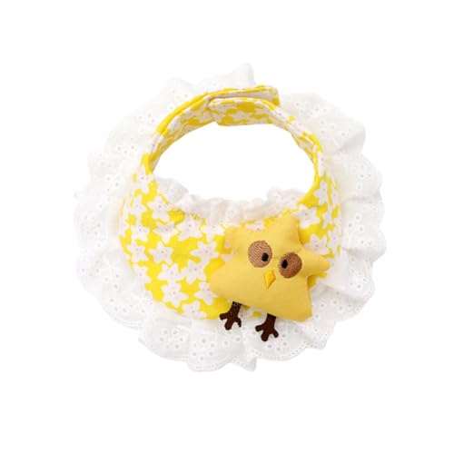 TOGEVAL Einzigartiges Haustier-Anzieh-Accessoire Hundehalsband Lätzchen gelbes Küken Spitze stilvolle Halskette Dekoration bequemes Speicheltuch Größe M TOGEVAL Einzigartiges Haustier-Anzieh-Accessoire Hundehalsband Lätzchen gelbes Küken Spitze stilvolle Halskette Dekoration bequemes Speicheltuch Größe M von TOGEVAL