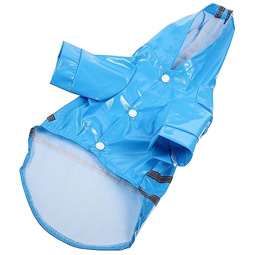 TOGEVAL 1stücke Dog Poncho Regenmantel Mit Kapuze Reflektierend Für Hunde Leichtes Und Atmungsaktives Material Für Und Outdoor-aktivitäten Blau von TOGEVAL