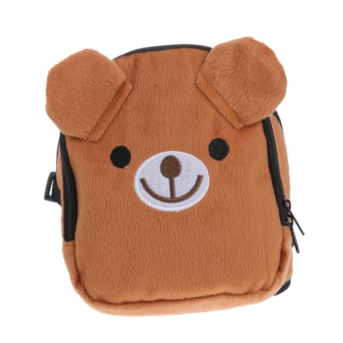 TOGEVAL Haustier-Rucksack Braun Klein Plüsch Kuscheltier Rucksack Multifunktions-hundetragetasche Für Welpen Als Handtasche Oder Umhängetasche Beim Radfahren Laufen Und Wandern von TOGEVAL
