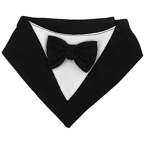 TOGEVAL Hundehalsband Mit Fliege Und Bandana Waschbar Polyester Dreieckig Für Jungen Haustier-Party-schal Hunde-Outfit-zubehör von TOGEVAL
