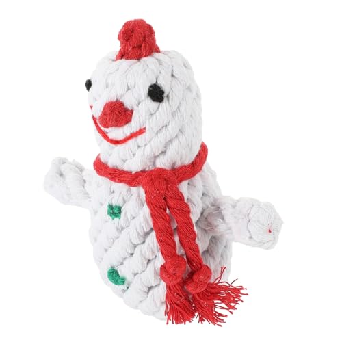 TOGEVAL Süßes Weihnachts-Schneemann-Kauspielzeug für Hunde handgefertigt gewebtes Hunde-Backenzahnspielzeug für Welpen mittelgroße Hunde TOGEVAL Süßes Weihnachts-Schneemann-Kauspielzeug für Hunde handgefertigt gewebtes Hunde-Backenzahnspielzeug für Welpen mittelgroße Hunde von TOGEVAL