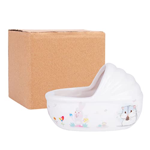 TOGEVAL Keramik Hamster Badewanne Niedliche Badewanne für Kleintiere Kreatives Reinigungstool Sicherer Hamster Badebehälter für Hamsterpflege und Sandbad Zufällige Farbe Zufällige Farbe von TOGEVAL