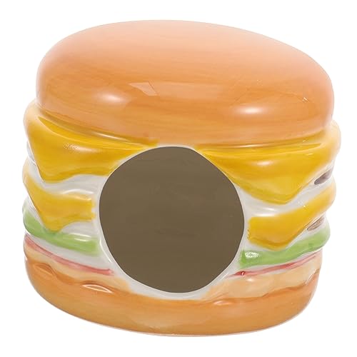 TOGEVAL Keramik Hamsterhaus Burger Form Kühlnest Glatte Oberfläche Verschleißfest Sicherer Rückzugsort für Kleine Haustiere Geräumiges Schlaf und Spielhaus für Hamster und Meerschweinchen TOGEVAL Keramik Hamsterhaus Burger Form Kühlnest Glatte Oberfläche Verschleißfest Sicherer Rückzugsort für Kleine Haustiere Geräumiges Schlaf und Spielhaus für Hamster und Meerschweinchen von TOGEVAL