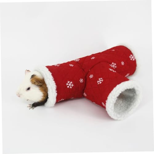 TOGEVAL Kleintier Tunnel Winterwarm Fleece Versteck für Hamster Meerschweinchen Kaninchen Kleintiere Kleines Haustierhaus Weicher Haustierkanal Zufallsfarbe Zufällige Zufällige Farbe von TOGEVAL