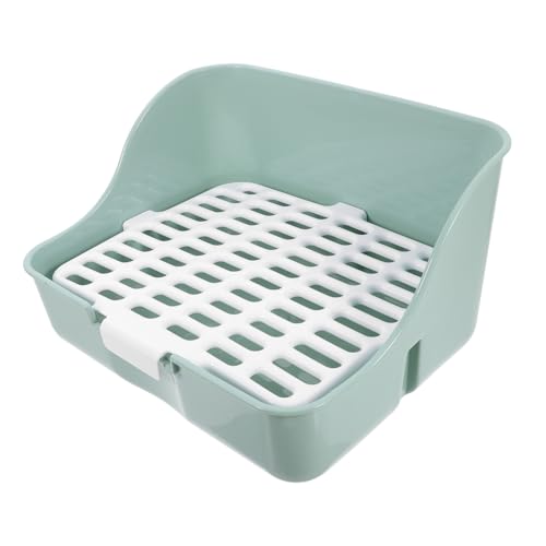 TOGEVAL Kleintier ecketoilette Mintgrün mit 4 Ecken für Kaninchen Meerschweinchen Degu Stabile Kaninchentoilette mit Kippsicherem Design Kleines Hasenklo für Sauberes Nager streu von TOGEVAL