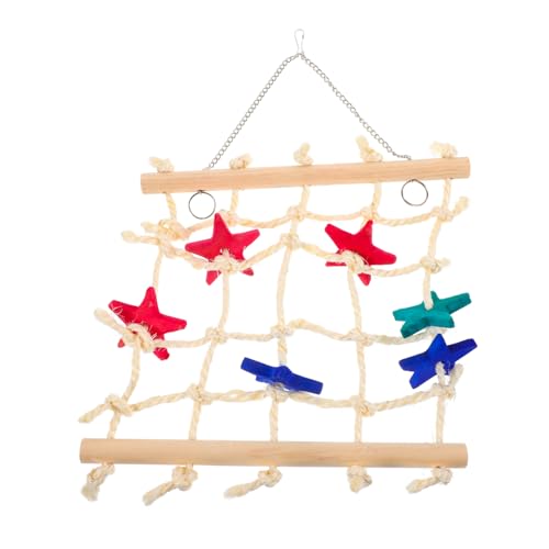 TOGEVAL Papagei Kletterspielzeug Tragbares Hängendes Netzspielzeug Für Vögel Verschleißfest Mit Bunten Sternen Für Klettern Schwingen Und Beißen Für Sittiche Und Papageien TOGEVAL Papagei Kletterspielzeug Tragbares Hängendes Netzspielzeug Für Vögel Verschleißfest Mit Bunten Sternen Für Klettern Schwingen Und Beißen Für Sittiche Und Papageien von TOGEVAL