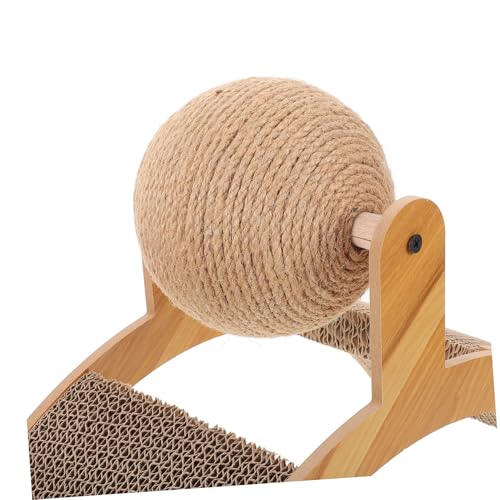 TOGEVAL Kratzspielzeug Katzen Vertikaler Sisal kratzball mit Drehendem Riesenrad Interaktives Katzenkratzgerät Platzsparend Langlebig zur Krallenpflege von TOGEVAL