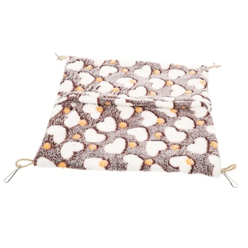 TOGEVAL Kuscheliges Haustier Schlafsack Hängematte für Hamster Meerschweinchen Warmes Sanftes Nagerspielzeug Braun mit Herzmuster für Kleine Kleintiere TOGEVAL Kuscheliges Haustier Schlafsack Hängematte für Hamster Meerschweinchen Warmes Sanftes Nagerspielzeug Braun mit Herzmuster für Kleine Kleintiere von TOGEVAL