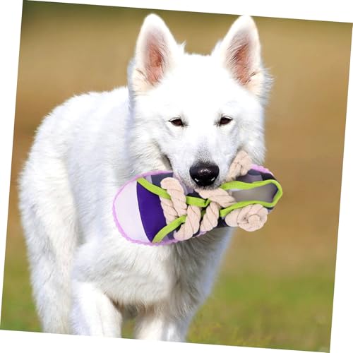 TOGEVAL Lustiges Quietschspielzeug für Kleine Hunde Interaktives Robustes Kauspielzeug in Schuhform zur Zahnpflege Fördert Gesunde Zähne und Schützt Möbel vor Schäden Geeignet für Welpen von TOGEVAL