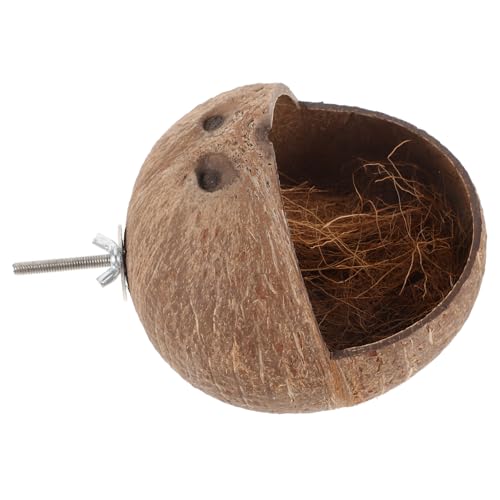 TOGEVAL Kokosnussschalen Vogelhaus Für Papageien Und Nymphensittiche Natürliche Und Spielhöhle Für Vögel Für Zucht Und Entspannung Hängendes Design Für Käfige Oder Garten von TOGEVAL