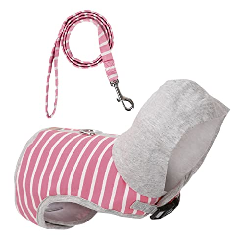 TOGEVAL No Pull Katzenharness mit Leine Atmungsaktive Weste für Katzen Sicheres Geschirr mit Sicherheitsverschluss Verstellbar Modisches Pinkes Brustgeschirr S für Outdoor spaziergänge von TOGEVAL