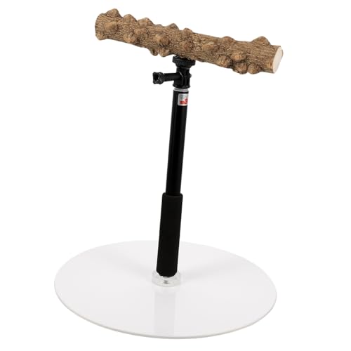 TOGEVAL Vogelspielzeugständer Papageienstange Höhenverstellbar Für Papageien Sicherer Stabiler Vogelspielplatz Sittichkäfig Ornament Aus Holz Und Metall von TOGEVAL