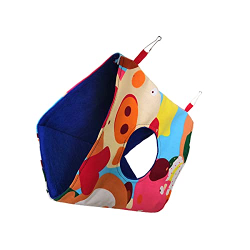 TOGEVAL Titel Tragbare Dreieckige Vogelhängematte Aus Canvas Für Kleintiere Schlafnest Mit Blauer Innenseite s Für Papageien Kanarienvögel Und Andere Kleine Vögel von TOGEVAL