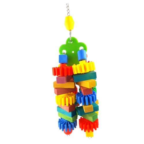TOGEVAL Vogelspielzeug Für Vögel Papageien Buntes Blockspielzeug Papageien-beißspielzeug Stabiles Hängespielzeug Vogelkäfig-zubehör von TOGEVAL