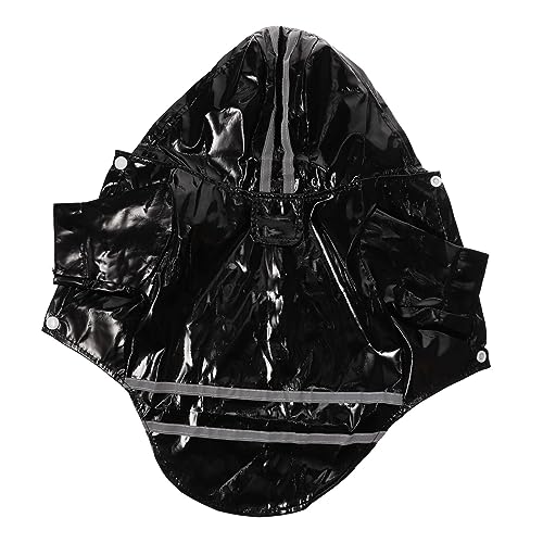 TOGEVAL Reflektierende Hunderegenjacke mit Kapuze und Leicht Faltbarer Regenmantel für Große und Mittelgroße Hunde Praktische Outdoor Bekleidung für bei Regen von TOGEVAL