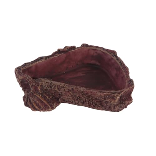 TOGEVAL Reptilien Futter und Wassernapf aus Resin Imitation Baumrinde Robust und Kompakt Geeignet für Eidechsen Frösche Spinnen und Kleine Haustiere im Terrarium von TOGEVAL