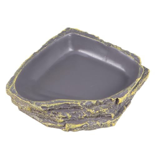 TOGEVAL Reptilien Futternapf und Wasserschale aus Dickem Material Glatte Oberfläche rutschfest Geeignet für Kleine Eidechsen und Schildkröten mit Schräger Ausstiegskante Platzsparend und von TOGEVAL