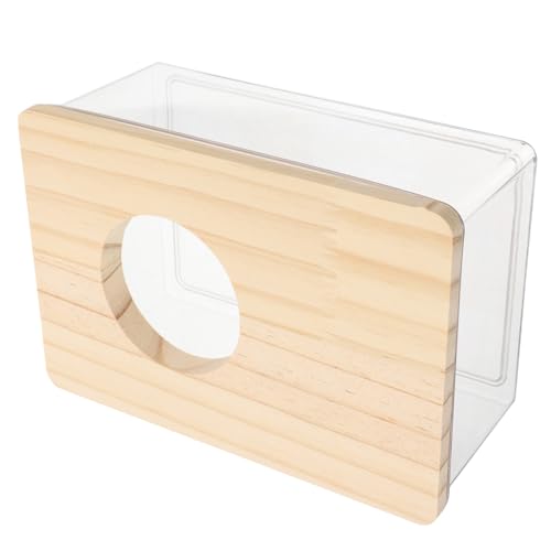 TOGEVAL Transparent Hamster Sandbadbehälter Kleintier Badewanne Modernes Design für Hamster Gehege und Lebensraum Komfortables Sandbad für Sauberkeit und Pflege von TOGEVAL