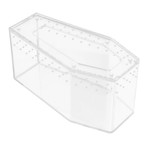 TOGEVAL Transparente Reptilien Terrarienbox Sargförmiges Habitat Terrarium für Echsen Schildkröten Frösche Kleintiere mit Sicherem Deckel von TOGEVAL