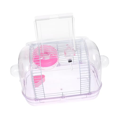 TOGEVAL Transparenter Hamsterkäfig Tragbarer Kleintier Transportkäfig mit Griff Stabiles Sicheres Haustierhaus für Hamster und Zwerghamster für Transport und Beobachtung Langlebiges von TOGEVAL