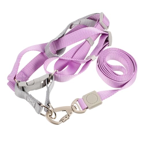 TOGEVAL Verstellbares Hundegeschirr Set mit Leine für Kleine Hunde Leichtes Komfortables Outdoor hundegeschirr mit Doppelseitigen D Ringen Einhändige Bedienung Langes Freies Laufseil von TOGEVAL