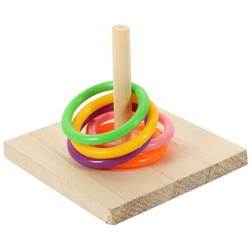 TOGEVAL Vogelring-wurfspielzeug Vogel Trick Tischspielzeug Papageientraining Papageienspielzeug Futterspielzeug Für Vögel Interaktives Ringwurfspiel Rätsel Für Papageien Protokoll von TOGEVAL