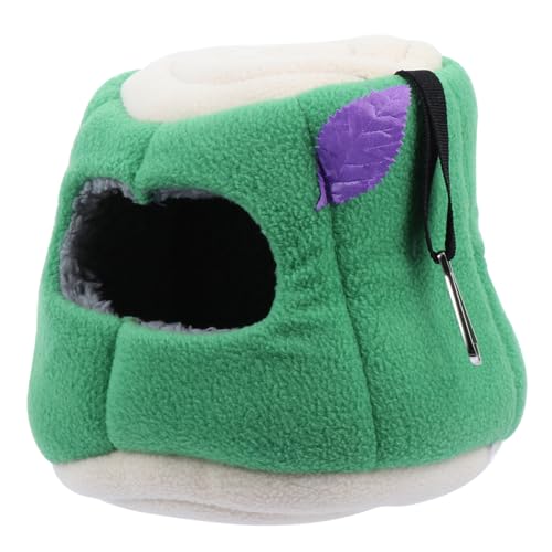 TOGEVAL Warm Gefüttertes Hamster schlafnest aus Weichem Kurzplüsch Hängendes Kuschelbett für Kleintiere Gemütliches Winterhaus mit Aufhängehaken als Schlafplatz im Gehege Zufällige Farbe von TOGEVAL