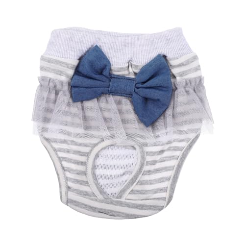TOGEVAL Wiederverwendbare Waschbare Hundeschutzhose aus Atmungsaktivem Baumwollmaterial für Weibliche Hunde Komfortabel Saugfähig für Läufigkeit und Inkontinenz mit Elegantem Muster von TOGEVAL