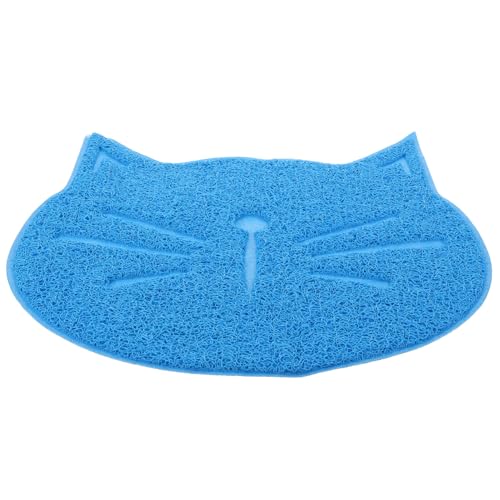 TOGEVAL rutschfeste Katzen Napfunterlage aus Langlebigem PVC wasserdichte Futtermatte mit Bissfestigkeit Niedliche Katzenform für Futter Wassernäpfe Geeignet Einfache Reinigung von TOGEVAL