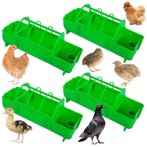 TOHONGADON 4 Pack 2-in-1 Hühner-Futterstation und Bewässerungs-Kit, Spleißbar Kein Abfall Wachtelfütterer Automatische Bewässerung, Kükenstall Zubehör für Huhn, Enten, Wachteln und Tauben TOHONGADON 4 Pack 2-in-1 Hühner-Futterstation und Bewässerungs-Kit, Spleißbar Kein Abfall Wachtelfütterer Automatische Bewässerung, Kükenstall Zubehör für Huhn, Enten, Wachteln und Tauben von TOHONGADON