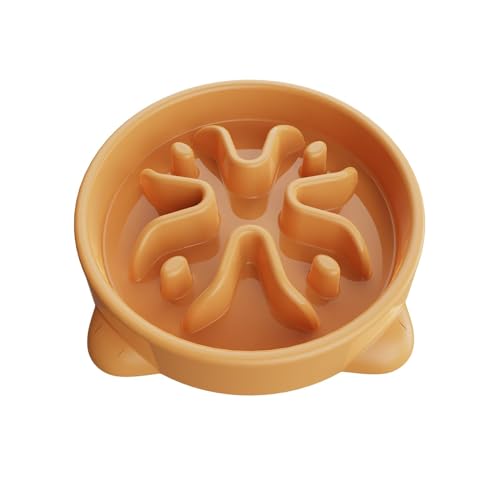 Antischlingnapf Hunde Klein, 16.3cm Anti Schling Napf Hundenapf Futternapf für Katzen und Kleine Hunde (S, Orange) von TOKAYIFE