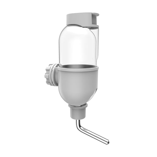 Automatischer Wasserspender für Kaninchen, Hasen, Meerschweinchen, Hamster, Chinchilla, Frettchen - Hängende Trinkflasche (Grau) von TOKAYIFE
