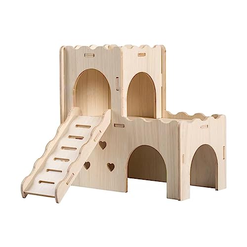 TOKAYIFE Hamsterhaus, Holzhaus für Haustiere, Kleintierversteck, natürliches Wohnhaus für Hamster, Rennmaus, Ratte, Streifenhörnchen (MZ-135) von TOKAYIFE