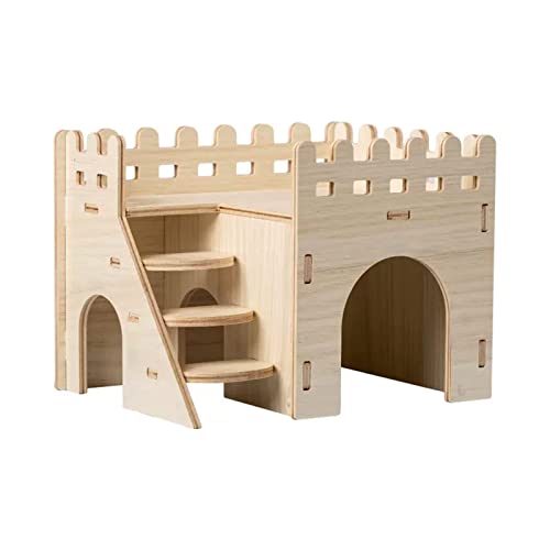 TOKAYIFE Hamsterhaus, Holzhaus für Haustiere, Kleintierversteck, natürliches Wohnhaus für Zwerghamster, Rennmaus, Ratte, Streifenhörnchen(MZ-119) von TOKAYIFE
